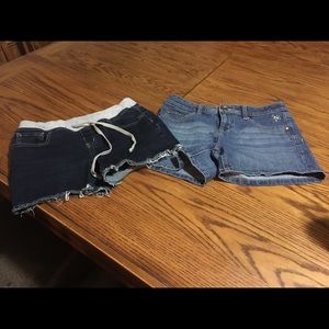 2 pair size 14 girls justice jean shorts
